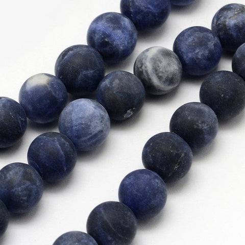Natural Sodalite Beads Strands, Frosted, Round, 6mm Natural Sodalite Beads Strands, Frosted, Round, 6mm