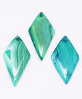 Natural Striped Agate Pendants, Rhombus, Dyed, 44.5mm Natural Striped Agate/Banded Agate Pendants, Rhombus, Dyed, Size: about 44.5mm long, 22mm wide, 6mm thick, hole: 2mm.