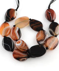 Natural Striped Oval Agate Bead Strands, 25mm Natural Striped Agate Oval Bead Strands Size: about 25~27mm long, 18~21mm wide, 5~7mm thick, hole: 2~3mm; about 14pcs/strand, 15.9"