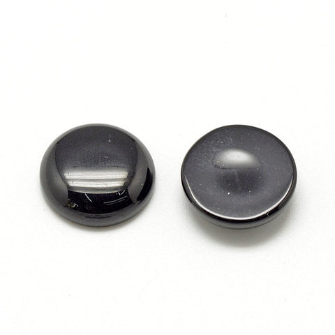Synthetic Black Stone (BC8035-46-1) Natural & Synthetic Cabochons, Half Round/Dome 10mm Natural & Synthetic Cabochons, Half Round/Dome 10mm