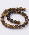 Natural Tiger Eye Beads Strands, Dyed, Round, Goldenrod  4mm Natural Tiger Eye Beads Strands, Dyed, Round, Goldenrod  Size: about 4mm in diameter, hole: 1mm; about 46pcs/strand, 7.4"