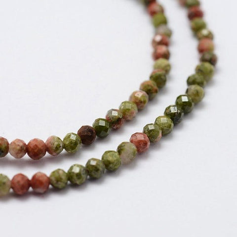 Natural Unakite Beads Strands, Faceted, Round 2~2.5mm Natural Unakite Beads Strands, Faceted, Round 2~2.5mm