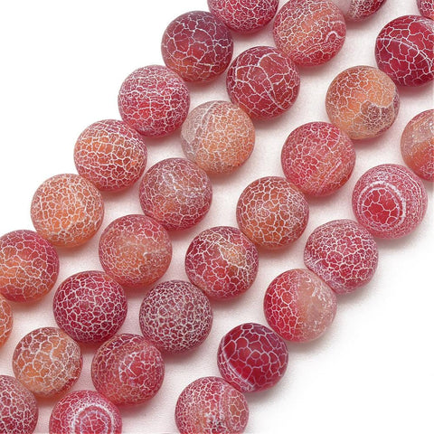 INDIAN RED Natural Weathered Agate Bead Strands, Frosted 4mm Natural Weathered Agate Bead Strands, Frosted 4mm