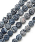GRAY Natural Weathered Agate Bead Strands, Frosted 4mm Natural Weathered Agate Bead Strands, Frosted 4mm
