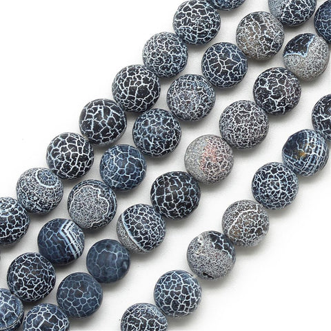 GRAY Natural Weathered Agate Bead Strands, Frosted 4mm Natural Weathered Agate Bead Strands, Frosted 4mm