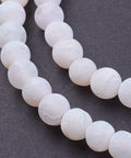 Natural Weathered Agate Beads Strands, Dyed, Frosted, Round, White , 6mm Natural Weathered Agate Beads Strands, Dyed, Frosted, Round, White , 6mm