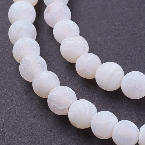 Natural Weathered Agate Beads Strands, Dyed, Frosted, Round, White , 6mm Natural Weathered Agate Beads Strands, Dyed, Frosted, Round, White , 6mm