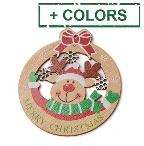 Natural Wood Big Pendants, for Christmas 9-12CM (4 PCS) Natural Wood Big Pendants, for Christmas 9-12CM (4 PCS)