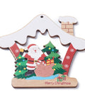 HOUSE Natural Wood Big Pendants, for Christmas 9-12CM (4 PCS) Natural Wood Big Pendants, for Christmas 9-12CM (4 PCS)