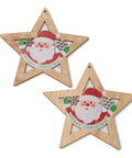 STAR Natural Wood Big Pendants, for Christmas 9-12CM (4 PCS) Natural Wood Big Pendants, for Christmas 9-12CM (4 PCS)