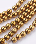 Non-magnetic Synthetic Hematite Strands, Round, Golden Plated 6mm in diameter, hole: 1.5~2mm Non-magnetic Synthetic Hematite Beads Strands, Grade A, Round, Golden Plated Size: about 6mm in diameter, hole: 1.5~2mm; about 65~70pcs/strand.