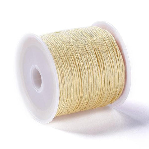 CREAMY WHITE/LIGHT YELLOW Nylon woven Thread, 0.8mm (45m/roll) Nylon woven Thread, 0.8mm (45m/roll)