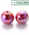 Opaque Acrylic Beads, AB Color Plated, Round, Size: about 20mm (10 PCS) Opaque Acrylic Beads, AB Color Plated, Round, Size: about 20mm (10 PCS)