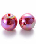 Firebrick Opaque Acrylic Beads, AB Color Plated, Round, Size: about 20mm (10 PCS) Opaque Acrylic Beads, AB Color Plated, Round, Size: about 20mm (10 PCS)