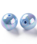 Cornflower Blue Opaque Acrylic Beads, AB Color Plated, Round, Size: about 20mm (10 PCS) Opaque Acrylic Beads, AB Color Plated, Round, Size: about 20mm (10 PCS)