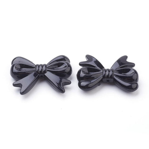 Opaque Acrylic Beads, Bowknot, Black Size: about 36mm long, 46mm wide Opaque Acrylic Beads, Bowknot, Black Size: about 36mm long, 46mm wide