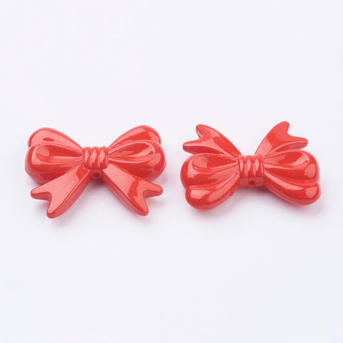 Opaque Acrylic Beads, Bowknot, Red, 36x46mm Opaque Acrylic Beads, Bowknot, Red, 36x46mm