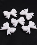 Opaque Acrylic Beads, Bowknot, White Size: about 36mm long, 46mm wide Opaque Acrylic Beads, Bowknot, White Size: about 36mm long, 46mm wide