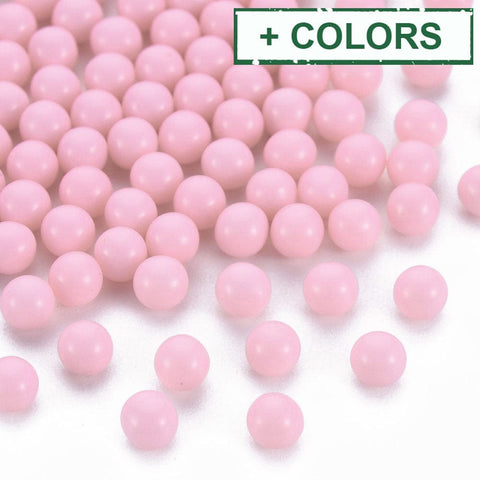Opaque Acrylic Beads, NO HOLE, Round, 4mm Opaque Acrylic Beads, NO HOLE, Round, 4mm