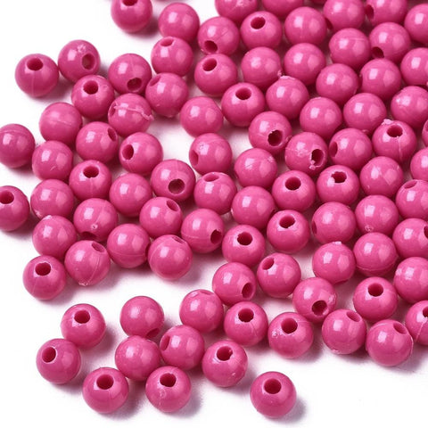 CAMELIA Opaque Acrylic Beads, Round, 4mm Opaque Acrylic Beads, Round, 4mm
