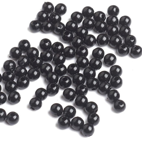 BLACK Opaque Acrylic Beads, Round, 4mm Opaque Acrylic Beads, Round, 4mm