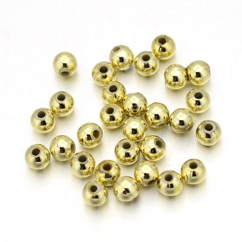 GOLDEN Opaque Acrylic Beads, Round, 4mm Opaque Acrylic Beads, Round, 4mm