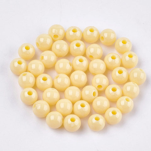 PEACHPUFF Opaque Acrylic Beads, Round, 6mm Opaque Acrylic Beads, Round, 6mm
