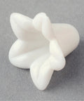 WHITE Opaque Acrylic Beads, Trumpet Flower Beads, Flower, Size: about 17mm long Opaque Acrylic Beads, Trumpet Flower Beads, Flower, Size: about 17mm long