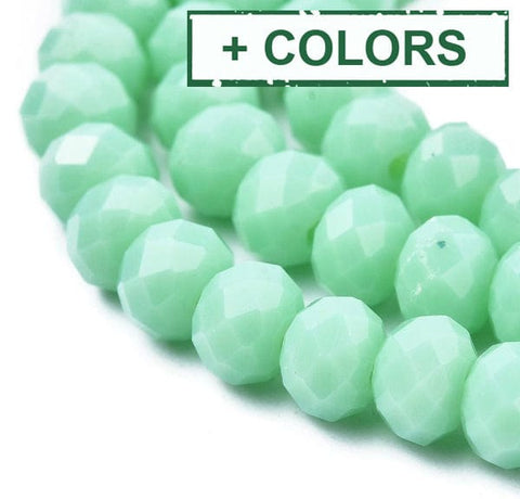 Opaque Glass beads, Faceted, Rondelle, 4x3mm (1 STR) Opaque Glass beads, Faceted, Rondelle, 4x3mm (1 STR)