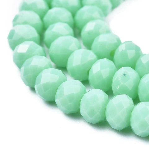 TURQOUISE (BE7914-D14) Opaque Glass beads, Faceted, Rondelle, 4x3mm (1 STR) Opaque Glass beads, Faceted, Rondelle, 4x3mm (1 STR)