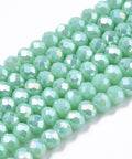 TURQOUISE AB (BE7914-B16) Opaque Glass beads, Faceted, Rondelle, 4x3mm (1 STR) Opaque Glass beads, Faceted, Rondelle, 4x3mm (1 STR)