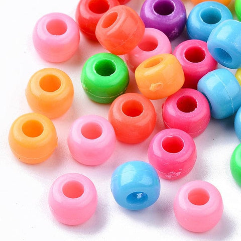 Opaque Plastic Beads, Column, Mixed Color 8.5mm Opaque Plastic Beads, Column, Mixed Color 8.5mm