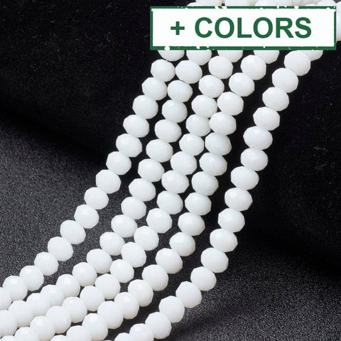 Opaque Solid Color Glass Beads, Faceted Rondelle, 6x5mm Opaque Solid Color Glass Beads, Faceted Rondelle, 6x5mm