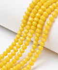 YELLOW-GOLD Opaque Solid Color Glass Beads Strands, Faceted, Rondelle, 8x6mm Opaque Solid Color Glass Beads Strands, Faceted, Rondelle, 8x6mm