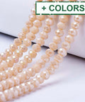 Opaque Solid Color Glass Beads Strands, Faceted, Rondelle, 8x6mm Opaque Solid Color Glass Beads Strands, Faceted, Rondelle, 8x6mm
