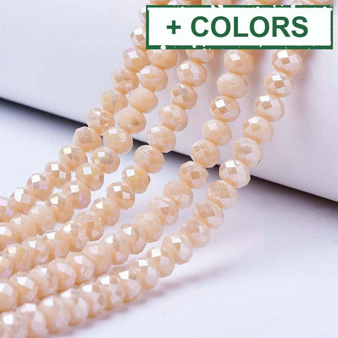 Opaque Solid Color Glass Beads Strands, Faceted, Rondelle, 8x6mm Opaque Solid Color Glass Beads Strands, Faceted, Rondelle, 8x6mm