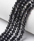BLACK Opaque Solid Color Glass Beads Strands, Faceted, Rondelle, 8x6mm Opaque Solid Color Glass Beads Strands, Faceted, Rondelle, 8x6mm