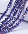 MAUVE AB Opaque Solid Color Glass Beads Strands, Faceted, Rondelle, 8x6mm Opaque Solid Color Glass Beads Strands, Faceted, Rondelle, 8x6mm