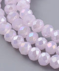 THISTLE AB Opaque Solid Color Glass Beads Strands, Faceted, Rondelle, 8x6mm Opaque Solid Color Glass Beads Strands, Faceted, Rondelle, 8x6mm