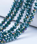 TEAL AB Opaque Solid Color Glass Beads Strands, Faceted, Rondelle, 8x6mm Opaque Solid Color Glass Beads Strands, Faceted, Rondelle, 8x6mm