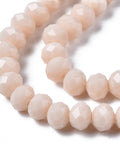ANTIQUE WHITE Opaque Solid Color Glass Beads Strands, Faceted, Rondelle, 8x6mm Opaque Solid Color Glass Beads Strands, Faceted, Rondelle, 8x6mm