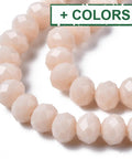 Opaque Solid Color Glass Beads Strands, Faceted, Rondelle, 8x6mm Opaque Solid Color Glass Beads Strands, Faceted, Rondelle, 8x6mm