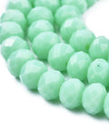 TURQUOISE Opaque Solid Color Glass Beads Strands, Faceted, Rondelle, 8x6mm Opaque Solid Color Glass Beads Strands, Faceted, Rondelle, 8x6mm