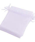WHITE Organza Bags, Rectangle, 10X15cm long Organza Bags for Gifts, Weddings, Birthdays, Christenings. Rectangle, White about 10cm wide, 15cm long