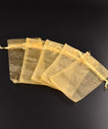 GOLD Organza Bags, Rectangle, 10X15cm long Organza Bags for Gifts, Weddings, Birthdays, Christenings. Rectangle, White about 10cm wide, 15cm long