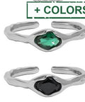 Oval CZ Simple 925 Sterling Silver Adjustable Ring Oval CZ Simple 925 Sterling Silver Adjustable Ring