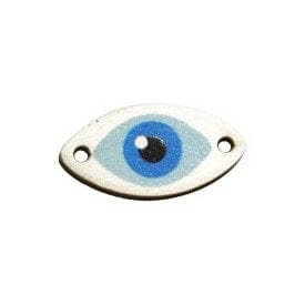 Oval Wooden Connector with Eye for March, 25x13mm Oval Wooden Connector with Eye for March, 25x13mm