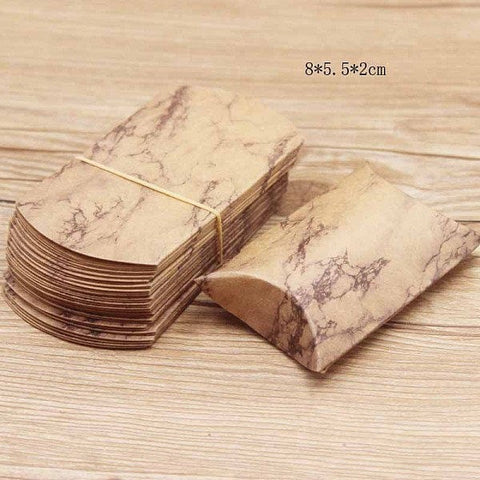 (BX6635B) BURLYWOOD (BX6635X) Paper Pillow Gift Boxes, 5.5X9.9cm  (5 PCS) (BX6635X) Paper Pillow Gift Boxes, 5.5X9.9cm  (5 PCS)