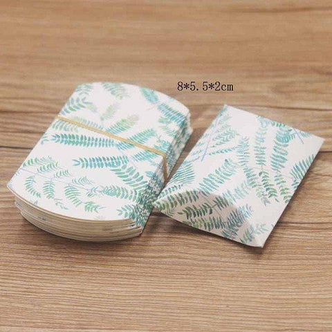 (BX6635A) WHITE/GREEN (BX6635X) Paper Pillow Gift Boxes, 5.5X9.9cm  (5 PCS) (BX6635X) Paper Pillow Gift Boxes, 5.5X9.9cm  (5 PCS)