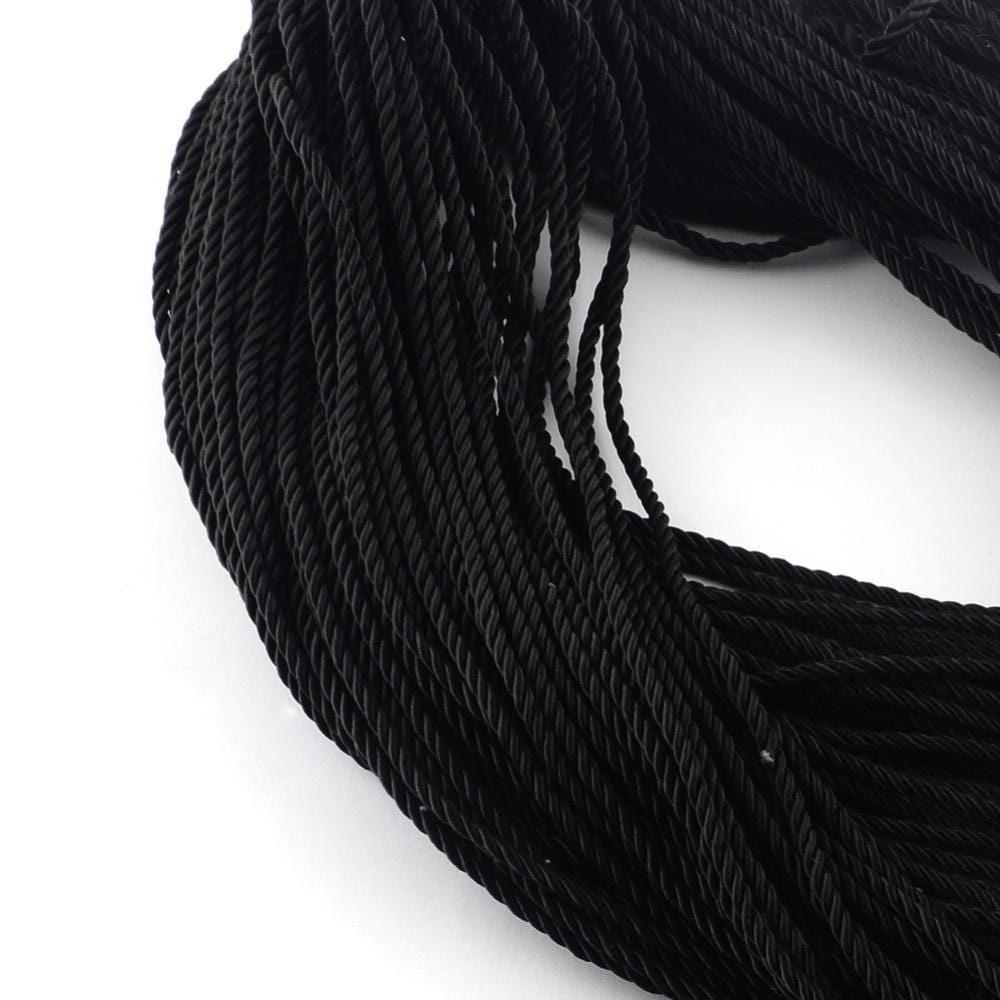 Polyester Cord, with Cotton Cords Inside, Black Size: about 5mm thick ...